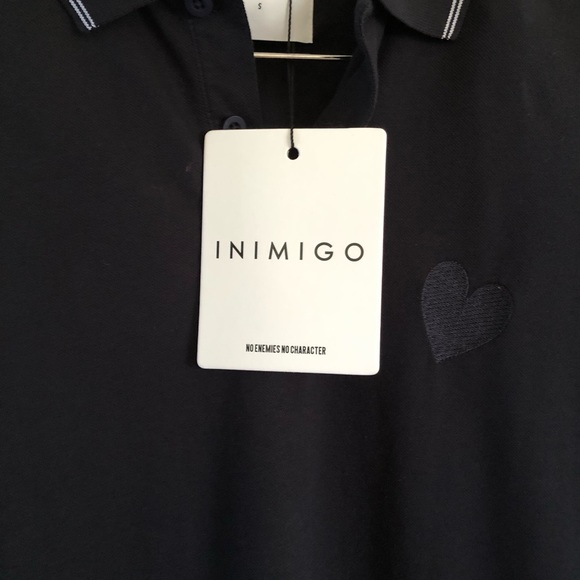 INIMIGO- Men’s Classic print heart jersey polo - Picture 3 of 9